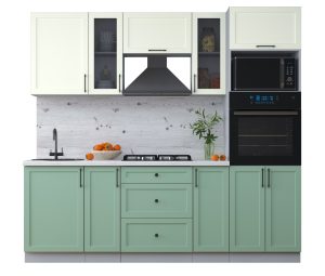 ГОТОВАЯ КУХНЯ ТРЕНД SOFT-TOUCH 2,3В (БЕЛЫЙ/ МЯТА)