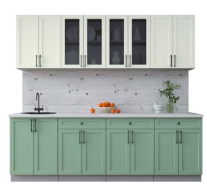 ГОТОВАЯ КУХНЯ ТРЕНД SOFT-TOUCH 2,4А (БЕЛЫЙ/ МЯТА)