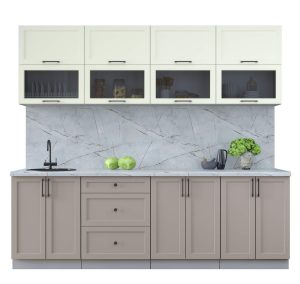 ГОТОВАЯ КУХНЯ ТРЕНД SOFT-TOUCH 2,4Б (БЕЛЫЙ/ ЛУНА)