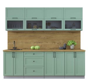 ГОТОВАЯ КУХНЯ ТРЕНД SOFT-TOUCH 2,4Б (МЯТА/ МЯТА)