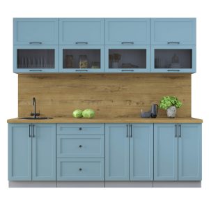 ГОТОВАЯ КУХНЯ ТРЕНД SOFT-TOUCH 2,4Б (ОКЕАН/ ОКЕАН)