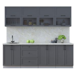 ГОТОВАЯ КУХНЯ ТРЕНД SOFT-TOUCH 2,4Б (ПЕПЕЛ/ ПЕПЕЛ)