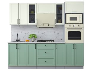 ГОТОВАЯ КУХНЯ ТРЕНД SOFT-TOUCH 2,4В (БЕЛЫЙ/ МЯТА)