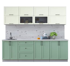 ГОТОВАЯ КУХНЯ ТРЕНД SOFT-TOUCH 2,5Б (БЕЛЫЙ/ МЯТА)