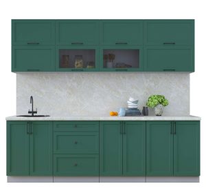 ГОТОВАЯ КУХНЯ ТРЕНД SOFT-TOUCH 2,5Б (ИЗУМРУД/ ИЗУМРУД)