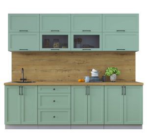 ГОТОВАЯ КУХНЯ ТРЕНД SOFT-TOUCH 2,5Б (МЯТА/ МЯТА)