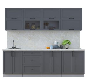 ГОТОВАЯ КУХНЯ ТРЕНД SOFT-TOUCH 2,5Б (ПЕПЕЛ/ ПЕПЕЛ)