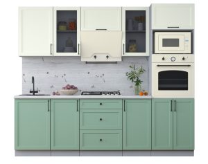 ГОТОВАЯ КУХНЯ ТРЕНД SOFT-TOUCH 2,5В (БЕЛЫЙ/ МЯТА)