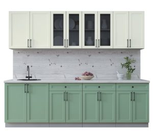 ГОТОВАЯ КУХНЯ ТРЕНД SOFT-TOUCH 2,6А (БЕЛЫЙ/ МЯТА)