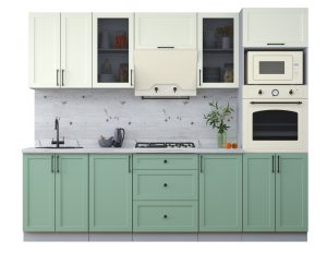 ГОТОВАЯ КУХНЯ ТРЕНД SOFT-TOUCH 2,6В (БЕЛЫЙ/ МЯТА)