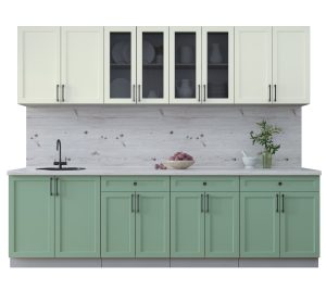 ГОТОВАЯ КУХНЯ ТРЕНД SOFT-TOUCH 2,7А (БЕЛЫЙ/ МЯТА)