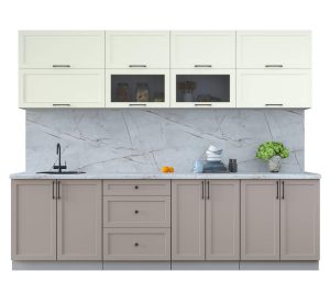 ГОТОВАЯ КУХНЯ ТРЕНД SOFT-TOUCH 2,7Б (БЕЛЫЙ/ ЛУНА)