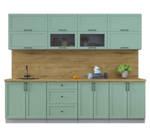 ГОТОВАЯ КУХНЯ ТРЕНД SOFT-TOUCH 2,7Б (МЯТА/ МЯТА)