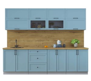 ГОТОВАЯ КУХНЯ ТРЕНД SOFT-TOUCH 2,7Б (ОКЕАН/ ОКЕАН)