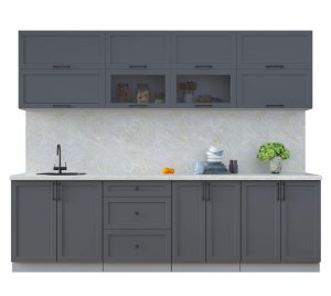 ГОТОВАЯ КУХНЯ ТРЕНД SOFT-TOUCH 2,7Б (ПЕПЕЛ/ ПЕПЕЛ)