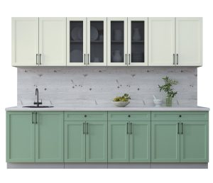 ГОТОВАЯ КУХНЯ ТРЕНД SOFT-TOUCH 2,8А (БЕЛЫЙ/ МЯТА)