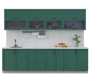 ГОТОВАЯ КУХНЯ ТРЕНД SOFT-TOUCH 2,8Б (ИЗУМРУД/ ИЗУМРУД)
