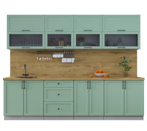 ГОТОВАЯ КУХНЯ ТРЕНД SOFT-TOUCH 2,8Б (МЯТА/ МЯТА)