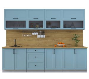 ГОТОВАЯ КУХНЯ ТРЕНД SOFT-TOUCH 2,8Б (ОКЕАН/ ОКЕАН)