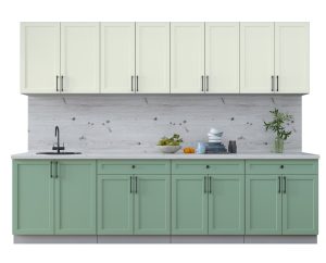 ГОТОВАЯ КУХНЯ ТРЕНД SOFT-TOUCH 2,9А (БЕЛЫЙ/ МЯТА)