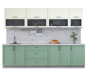 ГОТОВАЯ КУХНЯ ТРЕНД SOFT-TOUCH 2,9Б (БЕЛЫЙ/ МЯТА)