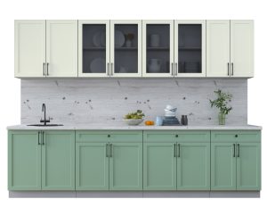 ГОТОВАЯ КУХНЯ ТРЕНД SOFT-TOUCH 3.0А (БЕЛЫЙ/ МЯТА)