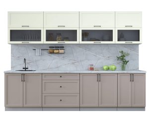 ГОТОВАЯ КУХНЯ ТРЕНД SOFT-TOUCH 3,0Б (БЕЛЫЙ/ ЛУНА)