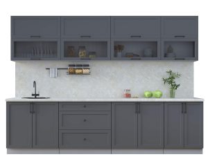 ГОТОВАЯ КУХНЯ ТРЕНД SOFT-TOUCH 3,0Б (ПЕПЕЛ/ ПЕПЕЛ)