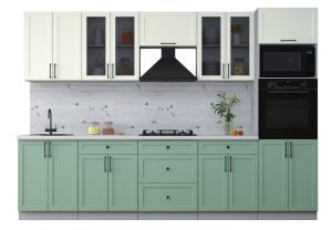 ГОТОВАЯ КУХНЯ ТРЕНД SOFT-TOUCH 3,0В (БЕЛЫЙ/ МЯТА)