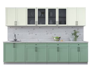 ГОТОВАЯ КУХНЯ ТРЕНД SOFT-TOUCH 3.1А (БЕЛЫЙ/ МЯТА)