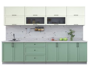 ГОТОВАЯ КУХНЯ ТРЕНД SOFT-TOUCH 3,1Б (БЕЛЫЙ/ МЯТА)