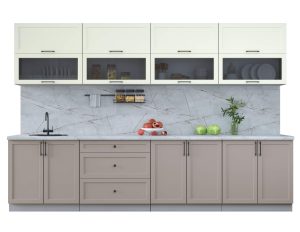 ГОТОВАЯ КУХНЯ ТРЕНД SOFT-TOUCH 3,2Б (БЕЛЫЙ/ ЛУНА)