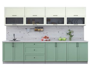 ГОТОВАЯ КУХНЯ ТРЕНД SOFT-TOUCH 3,2Б (БЕЛЫЙ/ МЯТА)