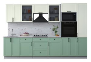 ГОТОВАЯ КУХНЯ ТРЕНД SOFT-TOUCH 3,2В (БЕЛЫЙ/ МЯТА)