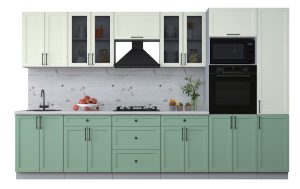 ГОТОВАЯ КУХНЯ ТРЕНД SOFT-TOUCH 3,4В (БЕЛЫЙ/ МЯТА)