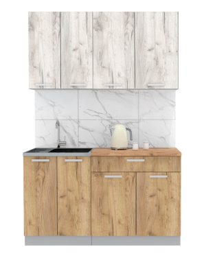 ГОТОВАЯ КУХНЯ ЛАЙТ 1,4-60 (ДУБ БЕЛЫЙ/ ДУБ ЗОЛОТОЙ)