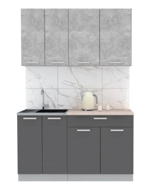 ГОТОВАЯ КУХНЯ ЛАЙТ 1,4-60 (БЕТОН/ АНТРАЦИТ)