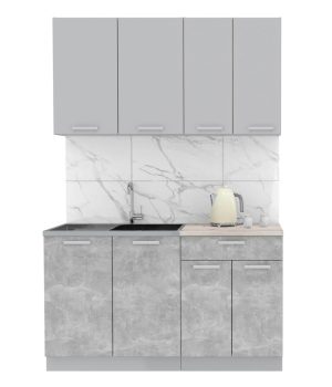 ГОТОВАЯ КУХНЯ ЛАЙТ 1,4 (СЕРЕБРО/ БЕТОН)