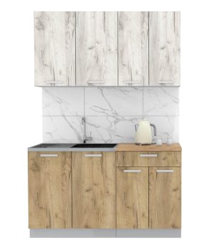 ГОТОВАЯ КУХНЯ ЛАЙТ 1,4 (ДУБ БЕЛЫЙ/ ДУБ ЗОЛОТОЙ)