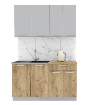 ГОТОВАЯ КУХНЯ ЛАЙТ 1,4 (СЕРЕБРО/ ДУБ ЗОЛОТОЙ)