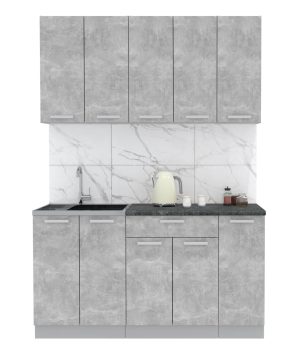 ГОТОВАЯ КУХНЯ ЛАЙТ 1,5 (БЕТОН/ БЕТОН)