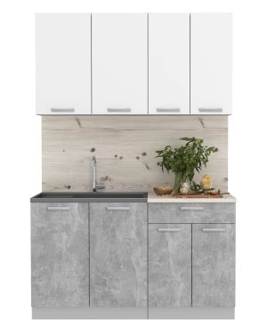 ГОТОВАЯ КУХНЯ ЛАЙТ 1,4 (БЕЛЫЙ/ БЕТОН)