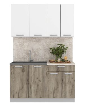 ГОТОВАЯ КУХНЯ ЛАЙТ 1,4 (БЕЛЫЙ/ ДУБ СЕРЫЙ)