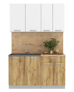 ГОТОВАЯ КУХНЯ ЛАЙТ 1,4 (БЕЛЫЙ/ ДУБ ЗОЛОТОЙ)