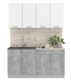 ГОТОВАЯ КУХНЯ ЛАЙТ 1,6 (БЕЛЫЙ/ БЕТОН)