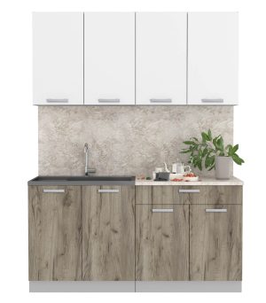 ГОТОВАЯ КУХНЯ ЛАЙТ 1,6 (БЕЛЫЙ/ ДУБ СЕРЫЙ)